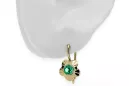 Earrings Emerald 14K Yellow gold Vintage Jewlery vec028y
